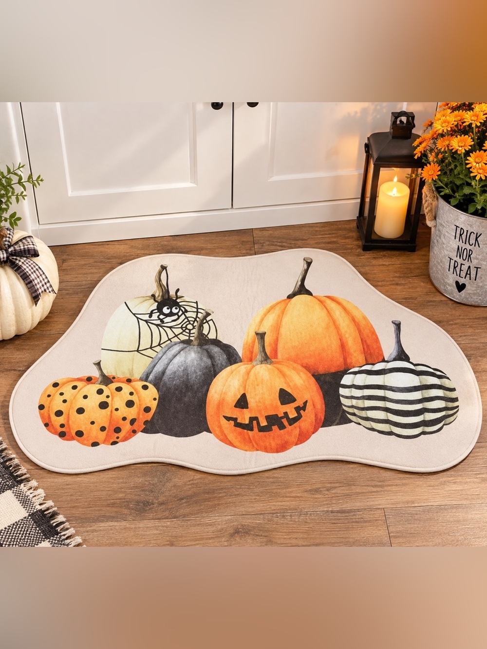 NWT Halloween Pumpkin Anti-Fatigue Kitchen Floor Mat 23x39 Spooky Fall Decor
